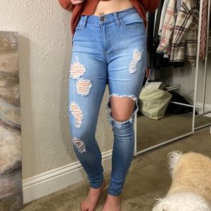 Fashion Nova Glistening Jeans - Medium Wash